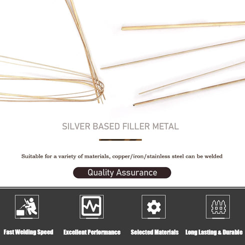 4pcs 0.5mm 0.7mm 1.0mm 1.5mm Gold Silver Copper Welding Rods,Flexible and Durable Soldering Wire for Jewelry Making Kit Welding Materials