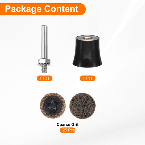 26pcs Set 1" 1/4" HARFINGTON Quick Change Discs Roll Lock Sanding Discs with Shank Pad Holder Coarse Grit Surface