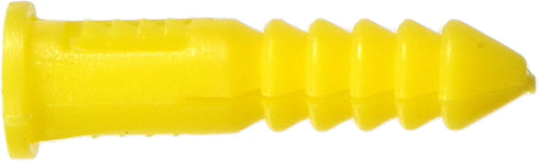 Hillman 370326 Ribbed Plastic Anchor, 4-6-8 x 7/8-Inch, Yellow, 100 Count