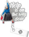 Help is on The Way Dear Badge Reel Holder, Glittering Cartoon Name Tag Card, Alligator Retractable Office Supplies