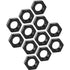 Speedway Motors Black Aluminum Jam Nuts 1/2-20 Fine Thread 12 Pack Includes RH and
