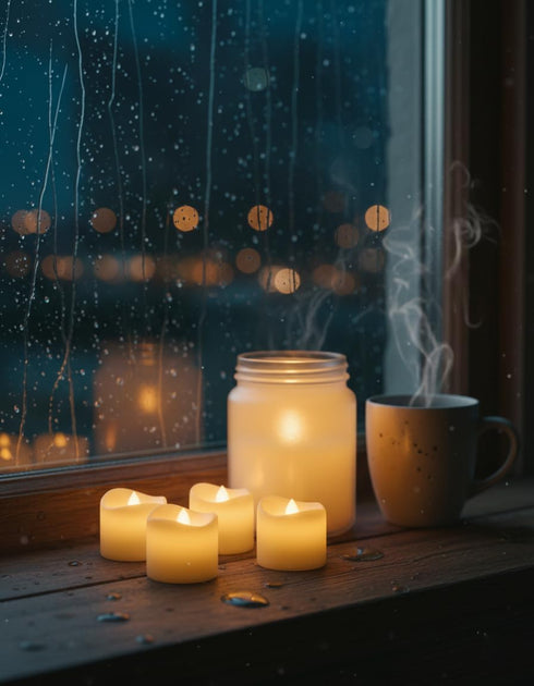 SR ESSENTIALS 12Pcs Flickering Flameless Tea Lights Candles Battery Operated, Fake Electric LED Tea Lights for Ramadan