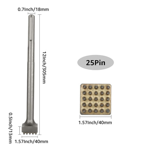QTLCOHD SDS Max Bushing Tool, 12 Inch x 1 1/2 Inch Bits for Concrete Roughness Coating, Rotary Hammer (25 Pins)