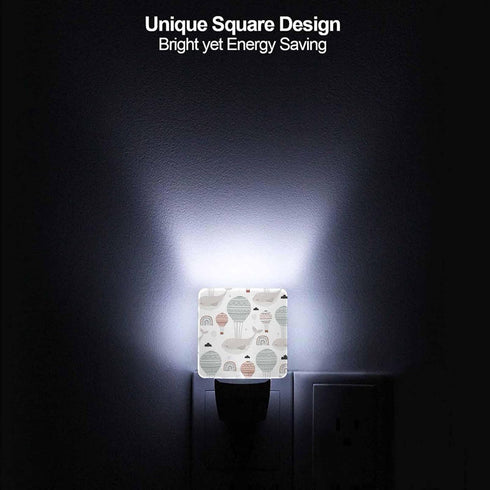 Chrobak LED Night Light,Sleeping Whales Hot Air Balloons LED Night Light Plug into Wall with Dusk to Dawn Light Sensor