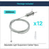 12 Sets 8.2ft, (2.5m 12pcs) Hexagon Lights Suspension Cables Kit Steel Hanging Hex Honeycomb LED Garage Light