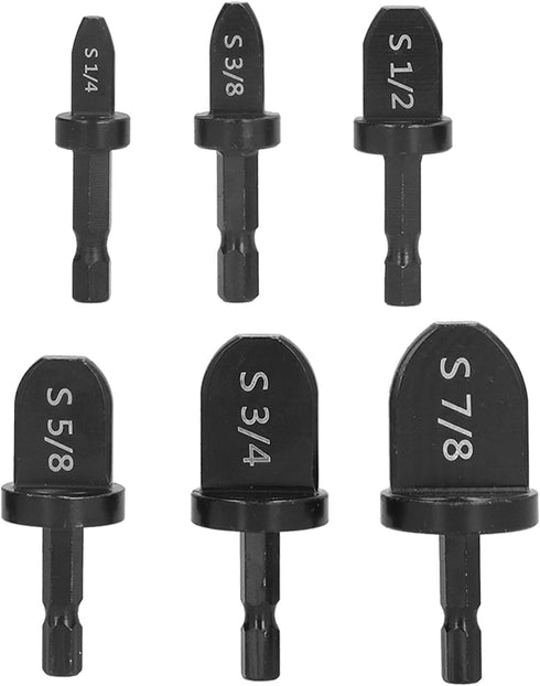 6PCs Swaging Tool Drill Bit Set - Copper Aluminum Pipes Expansion Tube Expander for HVAC Maintenance