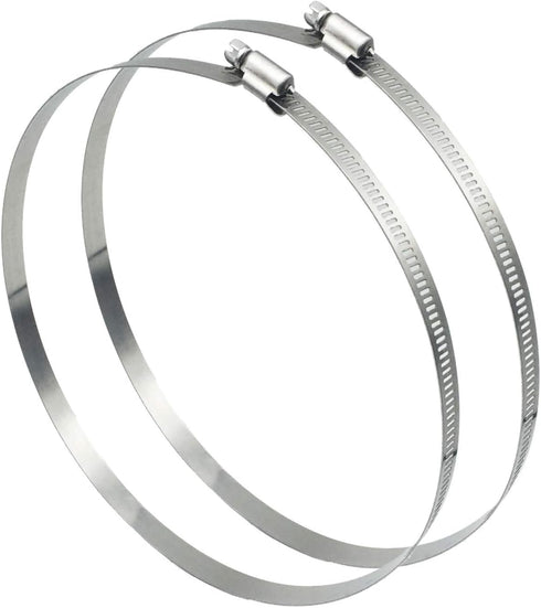 2Pcs 10" Adjustable 304 Stainless Steel Duct Clamps, Worm Drive Hose Clamps for Air Ducting (251mm-273mm)
