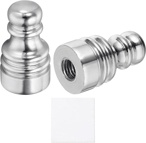 uxcell 2Pcs 1" Tall Lamp Finials Silver, 1/4-27 Thread Lamp Cap Knob