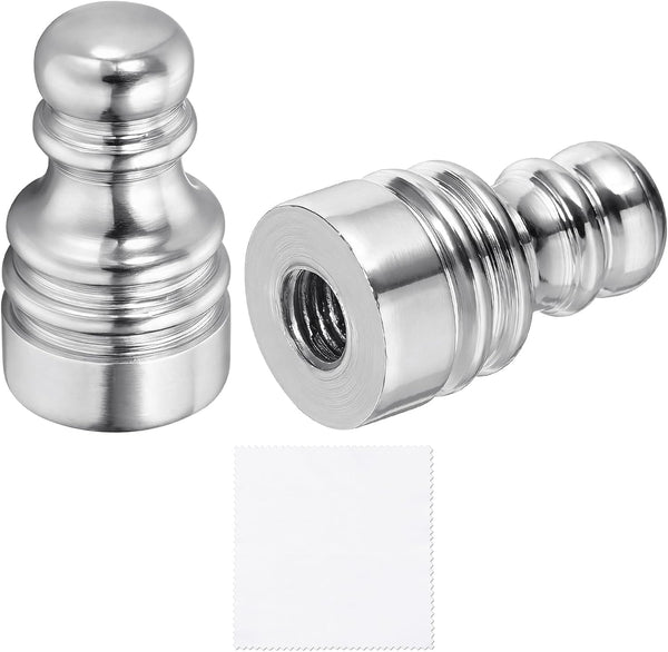 uxcell 2Pcs 1" Tall Lamp Finials Silver, 1/4-27 Thread Lamp Cap Knob
