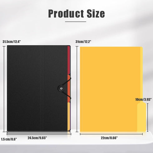 Uquelic Manilla Folders, 8.5 x 11/A4 Size, 6 Plastic Manilla Folders, Color File Folders Page Protector, 1/3-Cut Tabs