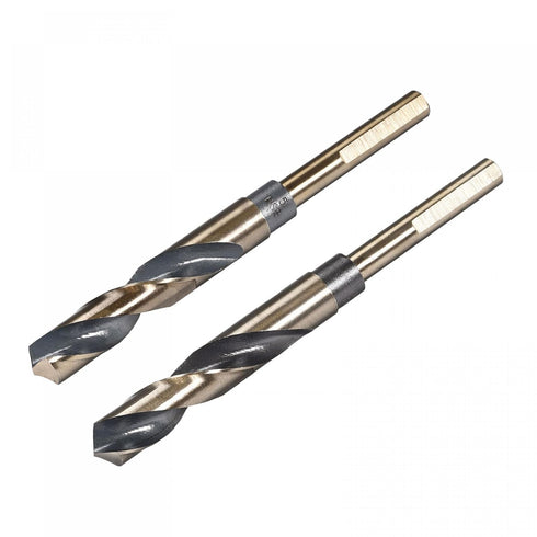 uxcell Reduced Shank Drill Bit Set, 15mm 15.5mm Titanium Nitride Coated for Stainless Steel and Copper, 2pcs