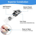 Metal Badge Clips ID Badge Clips with Clear PVC Straps, Double Hole Name Tag Clips for ID Cards and Badge Holders (200