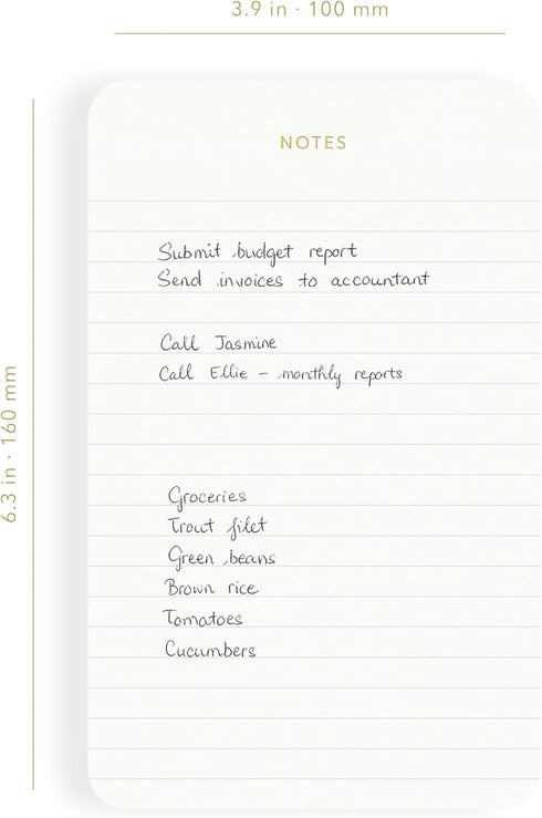 Elegant Notepads for Professionals, Executive Memo Pads, Gold Foiled, 3 Pack, 225 Sheets Total, Eco-friendly