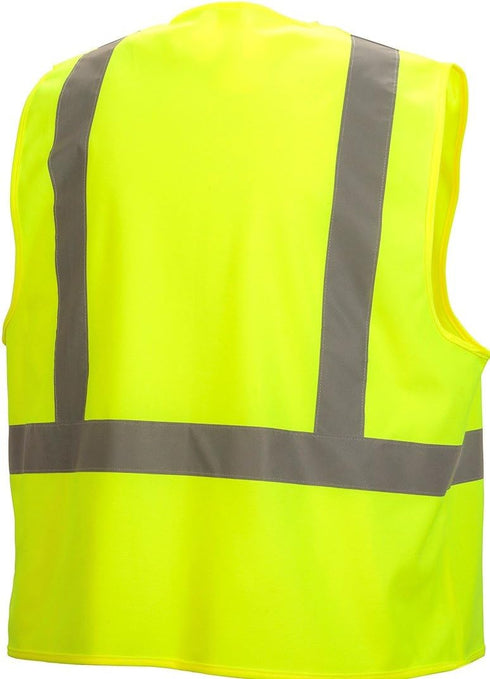 Pyramex Safety Hi-Vis Safety Vest with Reflective Tape, Hi-Vis Lime, Medium