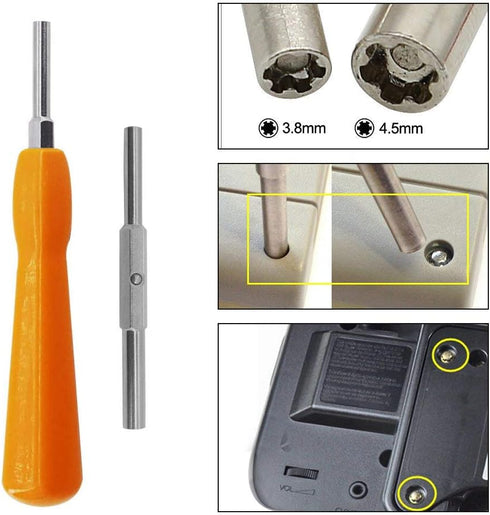 EMiEN Gamebit Screwdriver Kit, 4.5mm 3.8mm Double-End Bit Security Screwdriver for NES, SNES, N64, Game Consoles