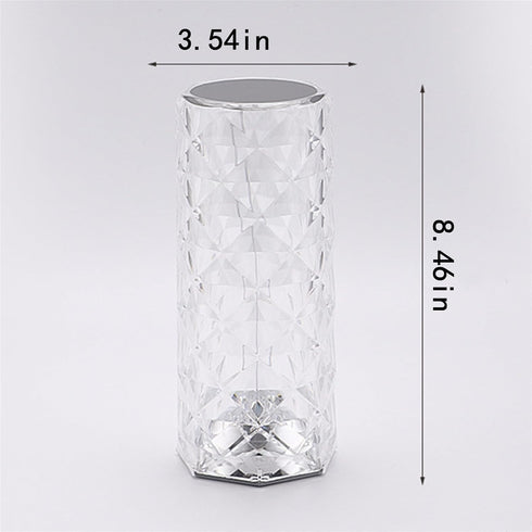 16 (3 Can Switch Colors Artificial Crystal Table Lamp, RGB Color Changing Rose Diamond Design, Touch-Sensitive Ambient