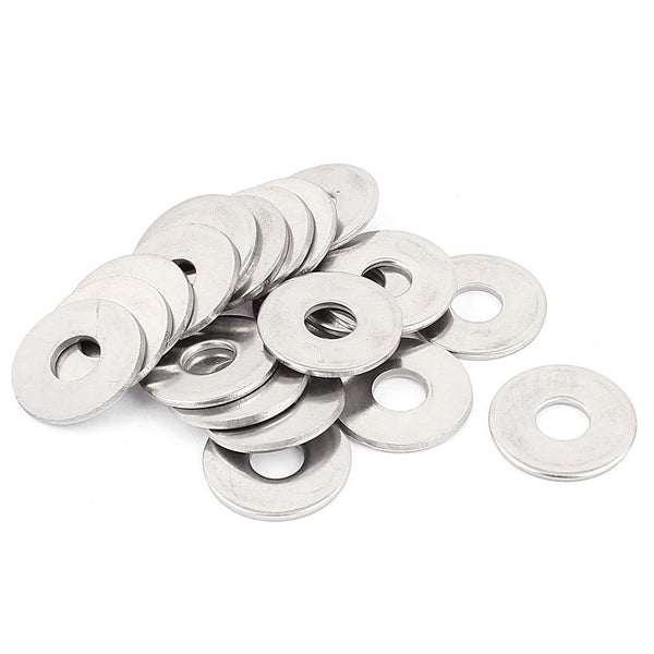 uxcell 20pcs M8 304 Stainless Steel Flat Plain Washer Spacer - Silver Tone (Pack of 20)