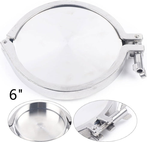 Jiabailie 6in 6" Stainless Steel Clamp Fitting,Stainless Steel Sanitary Pipe Fittings Kit,Weld Ferrule Clamp,End Cap +
