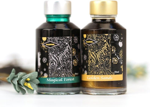 Diamine Fountain Pen Bottled Ink, 50ml - Shimmering Blue Pearl