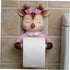 Ciieeo Cartoon Toilet Paper Holder Wall Mount, Cute Deer Tissue Rack with Storage Shelf, No-Drill Bathroom Accessory