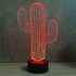 Jinnwell 3D 7 Cactus Flower Night Light Lamp Illusion Led Color Changing Touch Switch Table Desk Decoration Lamps Gift