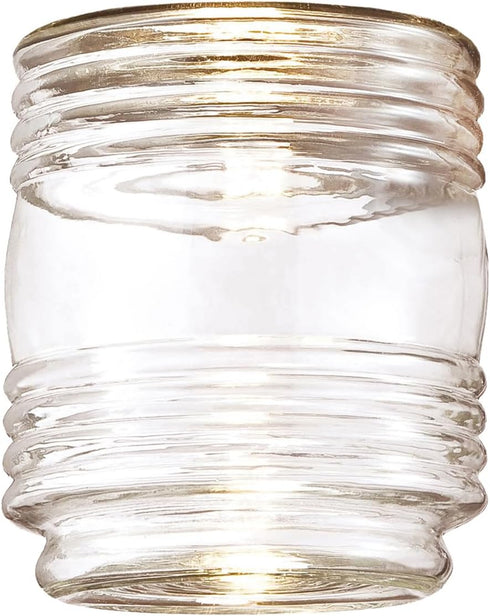 Jelly Jar Light Replacement Glass, Clear Cylinder, 3-Inch Opening Design House, 924076