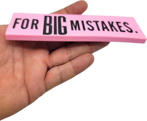 Giant Pink Erasers (5.5"), Large Pencil Rubber Eraser for Back to School, Joke Gag Gift for Work and School, 6 Pack