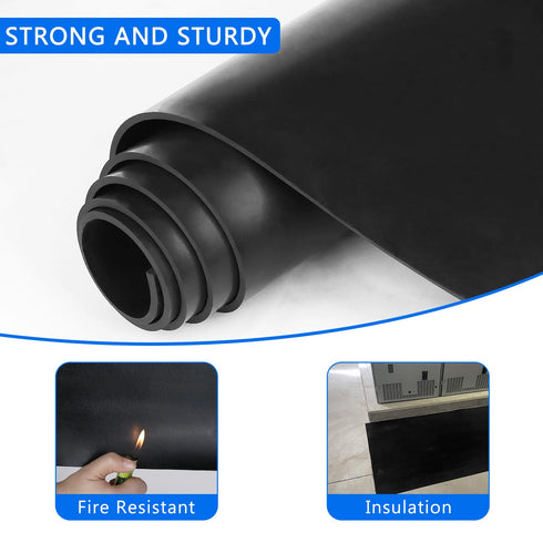 WochiTV Solid Rubber Sheets Strips, 12" Wide x 3/8" Thick x 12" Long Neoprene Rolls for DIY Gasket Material