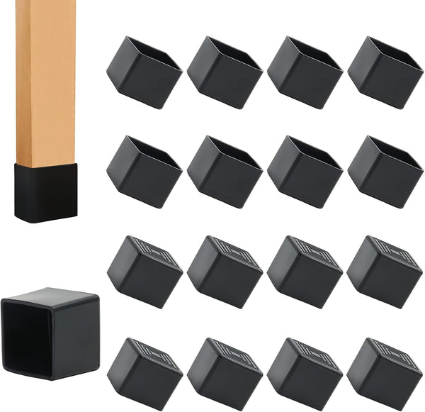 suiwotin 12PCS Square Rubber Furniture Leg Caps 1 Inch x 1 Inch Square