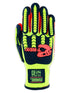 MAGID Impact Level 2 TPR Resistant Work Gloves, Size 8 (Medium), 1 Pair, High Visibility, Sandy Nitrile Coated