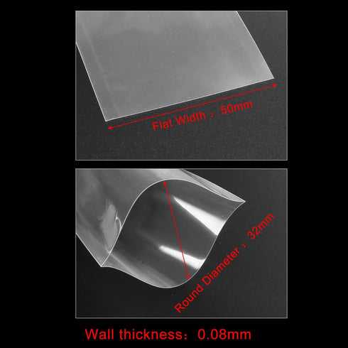 uxcell 50mm Width PVC Heat Shrink Tubing Clear, 2 Meters for 2 x 18650 Batteries