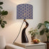 Generic 11.8 9 Inch Modern Bamboo Drum Lamp Shade with Blue Art Deco Pattern, Table and Floor Lamp Shade, x