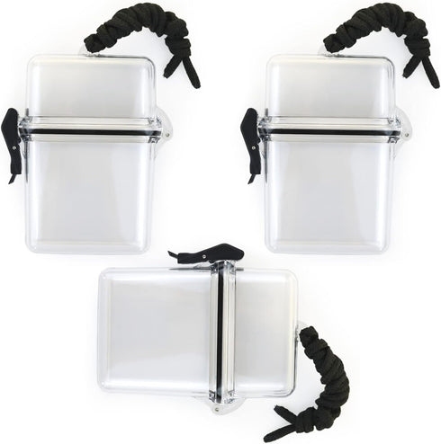 Sport Waterproof Case ID Card Badge Holder, Heavy Duty Durable Locker Dry Box, Clear, 3 Pcs