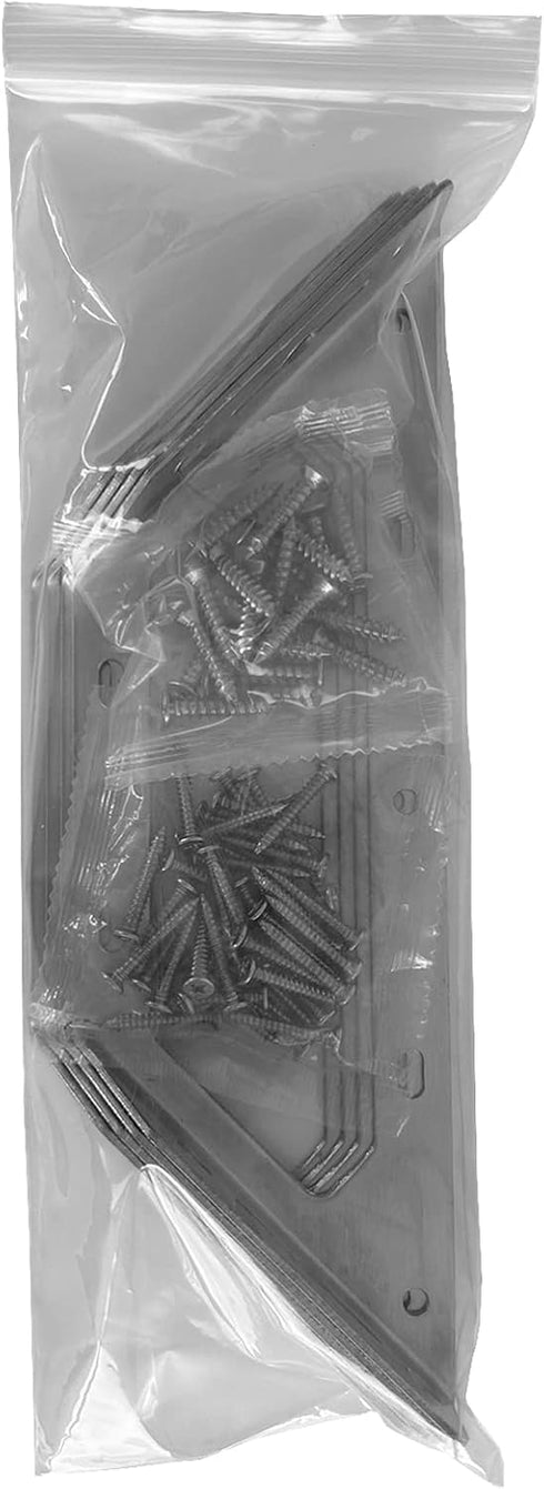 175x175mm 4 LIKERAINY Corner Braces Joints Right Angle Brackets Fastener Stainless Steel Plates Triangular Shape