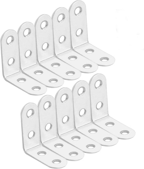 50 Packs 40 40 16 mm 1.57x1.57x0.63 Inch KINJOEK x x Heavy Duty L Bracket Corner Brace Shelf Stainless Steel Joint