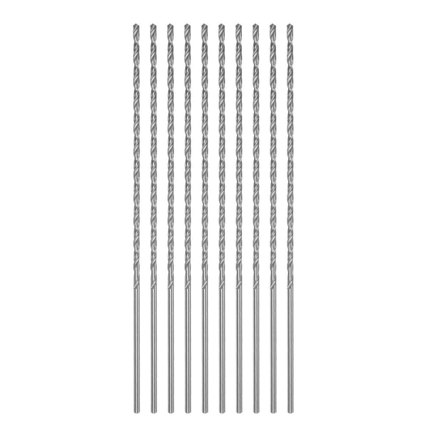 HARFINGTON 10pcs Extra Long Drill Bits, 2mm HSS Straight Shank, 120mm Length for Metal Woodwork