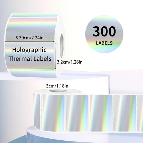 GUUDDAY 300Pcs Packaging Sparkling Thermal Label Oil and Water Adhesive Food Label Address for Retail Shipping Craft
