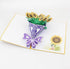 Flower Bouquet Pop Up Greeting Cards - 4 Pack Assorted Laser Cut Tulip, Sunflower, Orchid, Carnation for Gifts