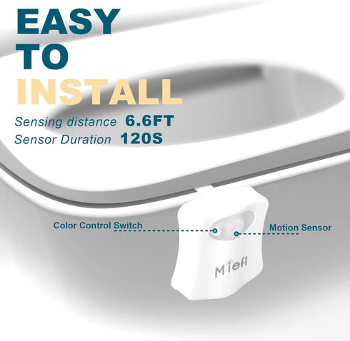 MIEFL 16 (2 Pack),LED Toilet Light Motion Sensor Colors Changing Glow Bowl inside Toilet Light, Smart Night Light