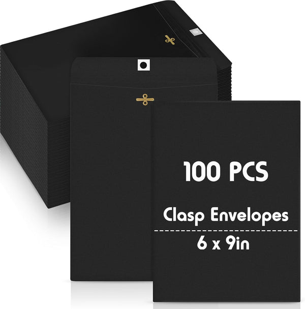 Geyee 100 Pcs Manilla Clasp Envelopes for Mailing or Storing Colored Envelopes