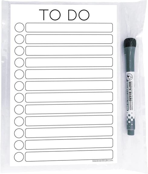 Dry Erase to Do List Vinyl Whiteboard Sticker Decal 6 x 9 inches, Removable & Reusable with Magnetic Marker