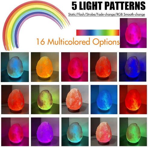 16 Dimmable MINGRI Himalayan Salt Lamp Night Light Rock Colors Changing Updated,USB Remote Control Natural Rock Lamp