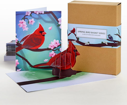 Lovepop Spring Bird Basket Series Box Set (Assorted 12-Pack) Pop-Up Card for