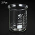 PATIKIL 200ml Low Form Glass Beaker, 2 Pack, 3.3 Borosilicate Glass Measuring Cups with Spout for Kitchen Lab