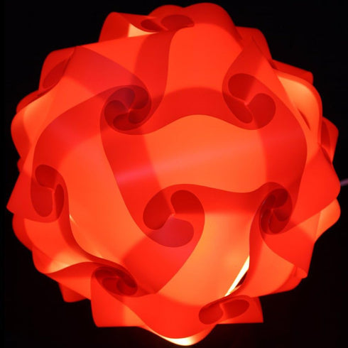 Lightingsky 15 M-10 inch) DIY IQ Jigsaw Puzzle Lamp Shade Ceiling Pendant Lampshade Kit with Feet Hanging Cord (Red