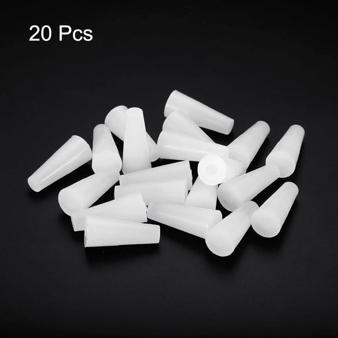 MECCANIXITY Silicone Rubber Tapered Plug - 6mm to 11mm Solid White for Laboratory Use, 20 Pieces