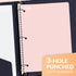 SUNEE 5 Pack Spiral Notebooks, 1-Subject, College Ruled Paper, 8" x 10-1/2", 70 Sheets per Notebook, Pink, Purple,