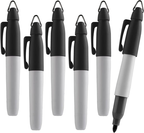 TH Golf Mini Permanent Markers, Assorted Colours, Fine Point, 6 Count (Black)