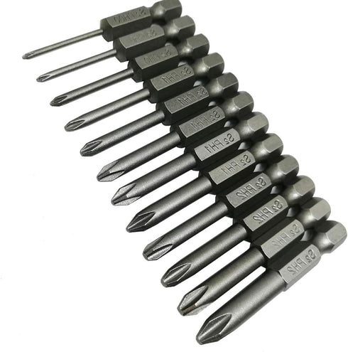 Phillips Cross Screwdriver Bits, 12Pcs 1/4 Hex Shank Magnetic Set, Electric Screwdriver Power Tools