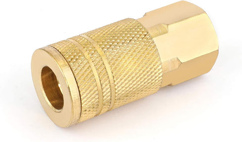 WYNNsky Air Coupler and Plug Kit, 1-pc 1/4'' FNPT Industrial Type Brass Air Coupler, 1-pc 1/4'' MNPT Industrial Type Zinc-Plated Steel Air Plug, Air Tools Accessories Fittings by WYNNsky